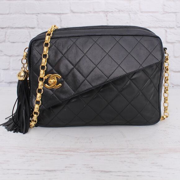 Chanel CC Camera Black Lambskin Leather Camera Bag Shoulder Crossbody A5207 - Picture 1 of 12